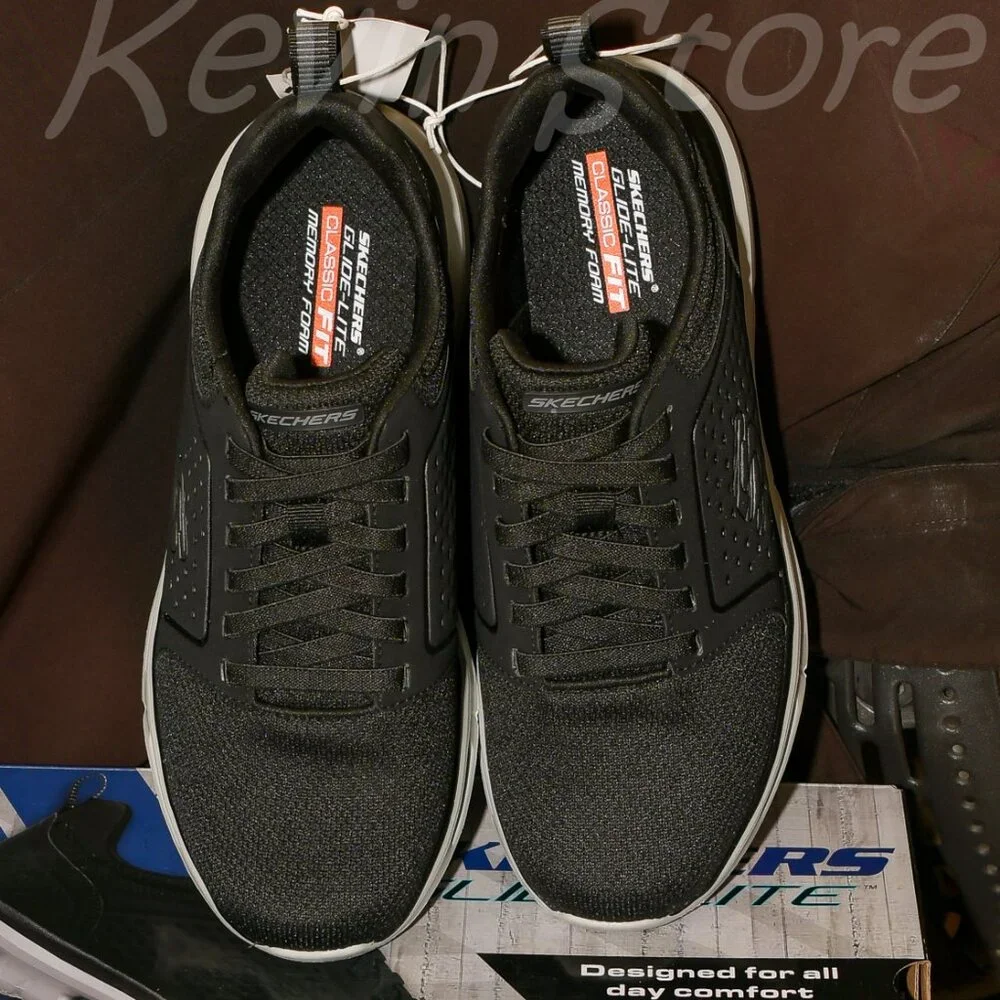 2 Pairs- Blue+Black- Skechers Men's Glide‎ Lite Pacer Shoe. Price for 2.